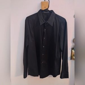 Men's theory black dress shirt